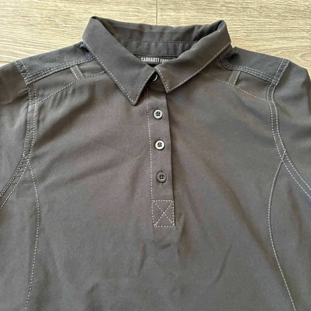Carhartt Scrub Shirt Womens Small Force Crossflex‎ Convertible Sleeve Healthcare - Picture 2 of 16